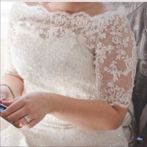 Petite lace wedding gown